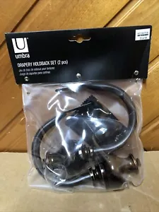 Umbra Drapery Decorative Curtain Hold Back Tie 2pc Espresso Brand New - Picture 1 of 4