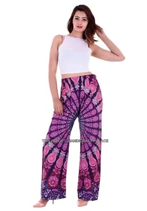 PANTALONI HAREM INDIANI MANDALA PAVONE LARGHI ALI BABA ALADDIN PANTALONI CASUAL COTONE - Foto 1 di 5