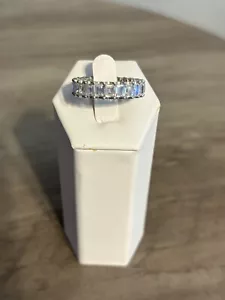 Anillo de eternidad Italo Jewelry talla 7 plata de ley zafiro creado - Imagen 1 de 3