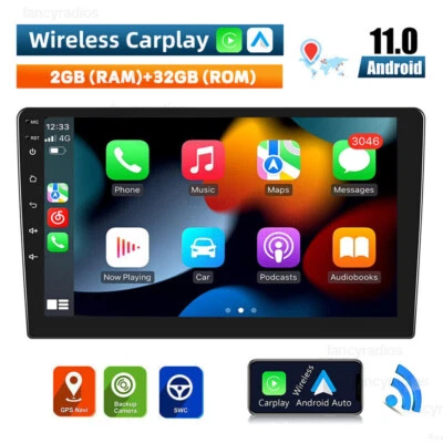 9 inch Android 11 Double 2DIN Car Stereo GPS Navi WIFI Head Unit Carplay 2+32G - Image 1 of 4