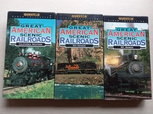 3 Great American Scenic Railroads VHS Rio Grande Mt Rainer California Western - Picture 1 of 5