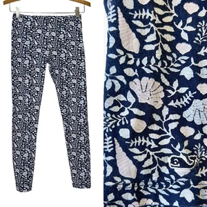 VINEYARD VINES Girls Size L 14 Blue Coastal Floral Shells Pima All Day Leggings - Picture 1 of 7