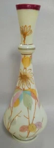 Hermoso Jarrón de Vidrio Artístico Pintado a Mano Victoriano ~ Firmado por Artista ~ 10" de Alto - Imagen 1 de 6