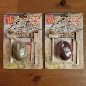 Lot Of 2 Dinosaur Fossil Eggs T-rex And Stegosaurus New - Imagen 1 de 12