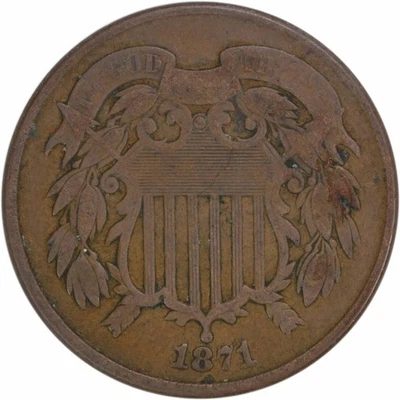 1871 Two Cent Piece F Uncertified #1010 - Image 1 of 2