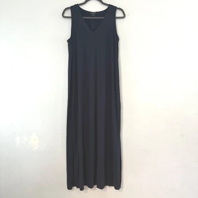 Платье макси без рукавов J. Jill Wearever Collection темно-синее удобное повседневное - Изображение 1 из 4