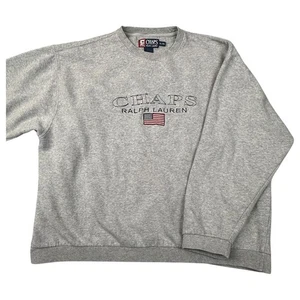 Sudadera Chaps Ralph Lauren Para Hombres XL Cuello Redondo Bordado Bandera Pullover EE. UU. Y2K - Imagen 1 de 11