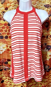 Lululemon Women's 8 halter top tank red white stripe padded - Picture 1 of 6