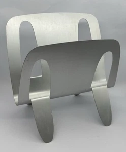 MCM Modern Umbra Peel Aluminum Magazine Rack Record Crate by William Harvey - Picture 1 of 5