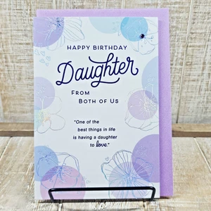Tarjeta de felicitación de cumpleaños Hallmark 5x7 hija de los dos púrpura floral - Imagen 1 de 10