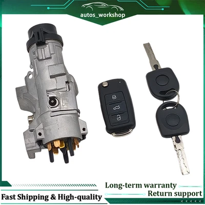 New Ignition Lock Cylinder Assembly With Key Shells Fit For 99-10 VW US Foto 1 de 4