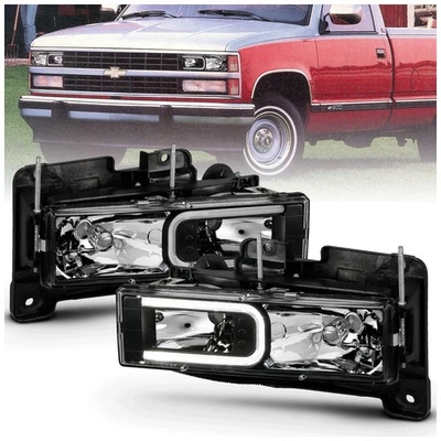 Anzo 111498 Headlight For Chevrolet Tahoe 1995-2000 Left & Right Black Housing - Image 1 of 4