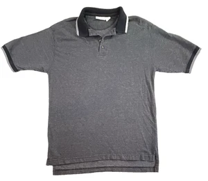 Vintage 90s Polo Shirt Mens M Gray Textured Northwest Territory - Picture 1 of 6
