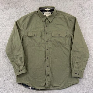 Vintage LL Bean Shacket Mens L Tall Green Plaid Lined Button Long Sleeve Outdoor - Picture 1 of 11