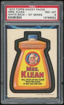 1973 Topps Wacky Packages Mrs. Klean 1st Series White Back PSA 8 *8652 - Image 1 of 2