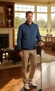 Travis Mathew Herren Größe Large marineblau leichte Jacke mit durchgehendem Reißverschluss - Bild 1 von 14