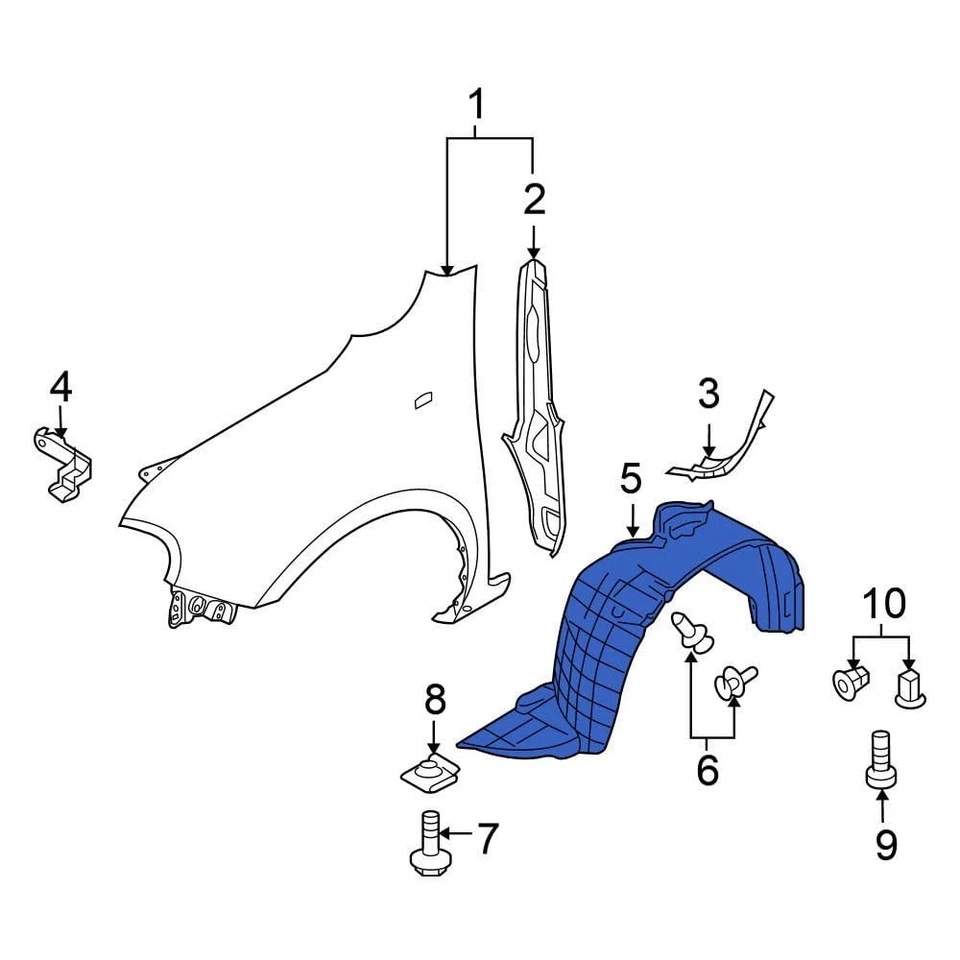 For Nissan Cube 2009-2014 Nissan 638431FU0A Front Left Fender Splash Shield - Imagem 1 de 1