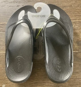 Oofos Oolala Cushioned Recovery Sandals Size 8 Women Color Black Brand New! - Picture 1 of 8