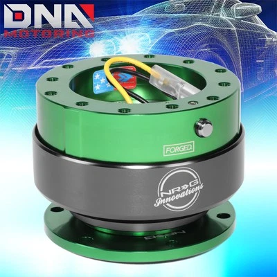 NRG Gen 2.0 Steering Wheel Quick Release Green Body Titanium Ring SRK-200GN-TI - Image 1 of 4