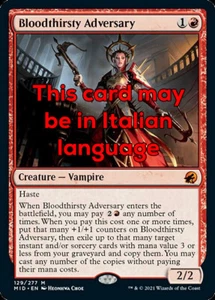 MTG BLOODTHIRSTY ADVERSARY EXC - AVVERSARIA SANGUINARIA - MID - MAGIC - Picture 1 of 1