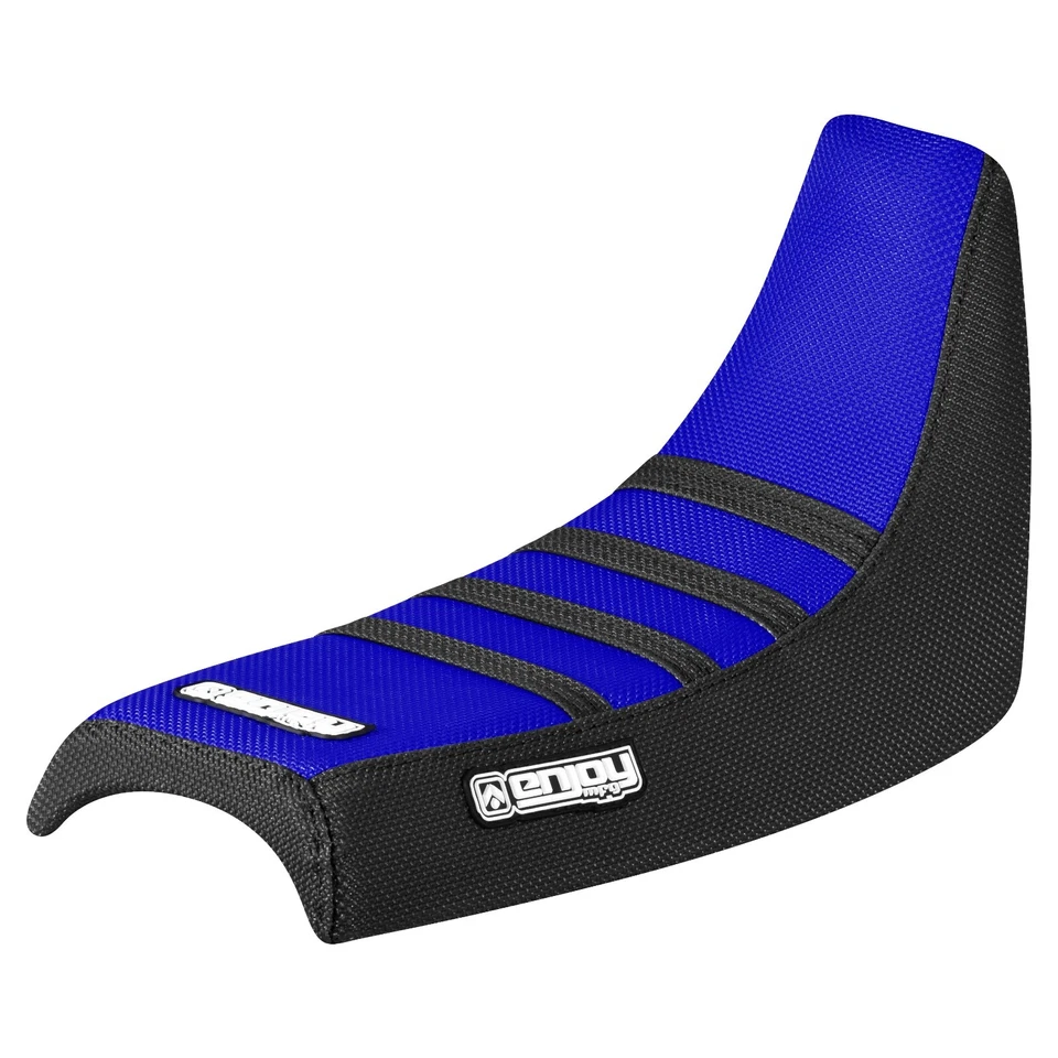 Cubierta de asiento con pinza de tracción alta Yamaha PW 50 NEGRA/AZUL/NEGRA costillas #91 Foto 1 de 4