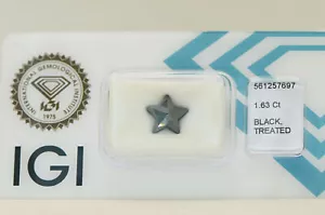 Diamante a forma di stella fantasia colore nero migliorato sfuso 1,63 carati certificato IGI - Foto 1 di 4