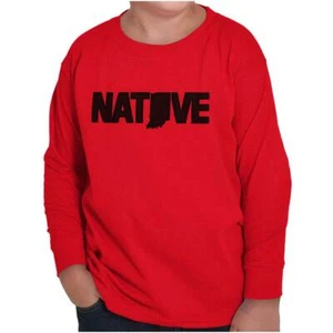 Indiana Native Indy IN Classic Souvenir Gift Youth Long Sleeve Tees Boy or Girl - Picture 1 of 9