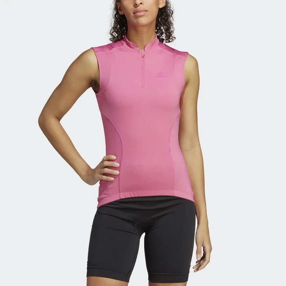 Adidas women Medium the sleeveless cycling top - pink IC5056 pink