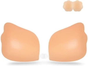 Wing-Shape Adhesive Sticky Bra Reusable Strapless Backless Invisible Size B  - Picture 1 of 5