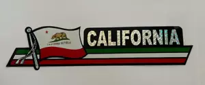 Pegatina reflectante bandera de California, acabado recubierto, calcomanía de patada lateral 12x2/12 EE. UU. - Imagen 1 de 1