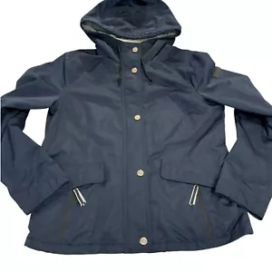 Hollister Damen Allwetterjacke mit Kapuze dunkelblau Gr. L Full Zip grau gefüttert - Bild 1 von 10