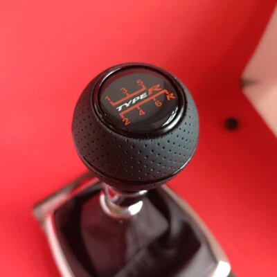 BLACK LEATHER TYPE R 6S JDM SPORT SHIFT GEAR KNOB for CIVIC MKX MK9 ACCORD COUPE - Image 1 of 4