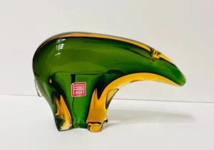 Vintage Murano Glass Aldo Bon Labeled Polar Bear Sculpture-1960s-EXTREMELY RARE - Picture 1 of 10
