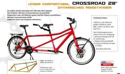  Schwarzes Tandemfahrrad der Marke PedalPower (Berlin)  - Bild 1 von 4