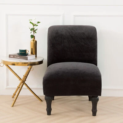 Funda de silla de terciopelo sin brazos fundas protectoras de asiento Foto 1 de 4
