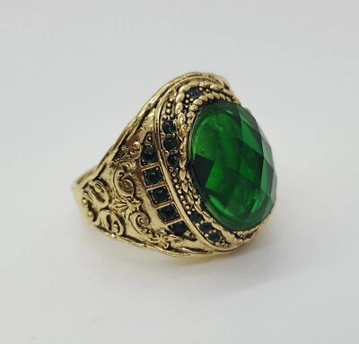 Moda Anillo Sello Acero Inoxidable 8mm Piedra Ónix Hombres/Mujeres Talla 6-13 #66 VERDE Foto 1 de 4