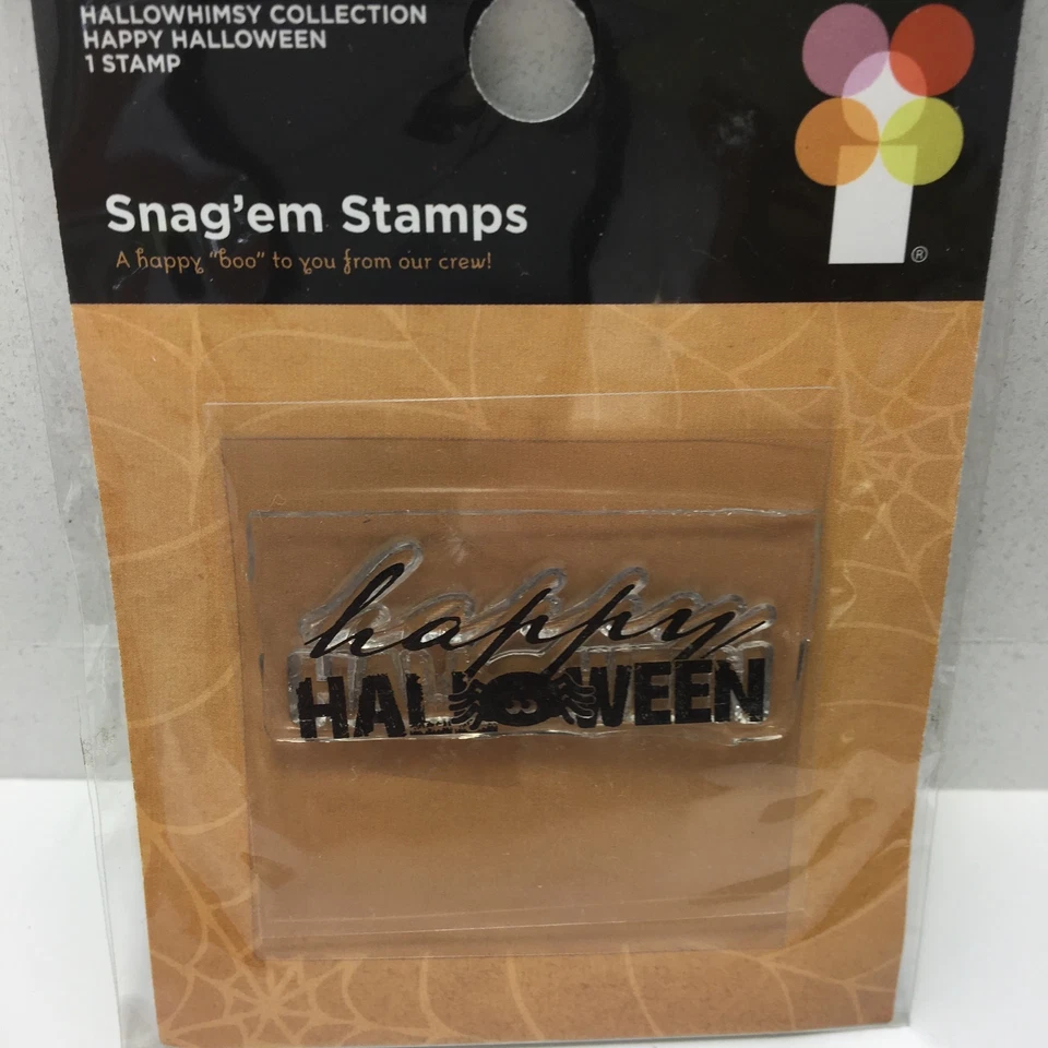 Juego de sellos de goma Imaginisce transparente - 000717 - Feliz Halloween - NUEVO Foto 1 de 1