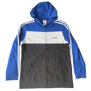 Adidas Boy’s Long Sleeve Hoodie Jacket size XL (14/16), Blue & Black, - Picture 1 of 7