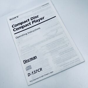 Sony Service Manual Instructions D 137CR CD Player D-137CR 1994 Printed in Japan