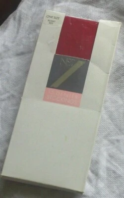 VINTAGE 80s  STOCKINGS RUSSET RED BOOTS NO 7  15 DEN ONE SIZE  NEW - Image 1 of 4