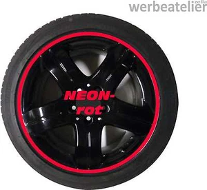 Felgenrandaufkleber Neon-rot 16 Zoll Felgenringe  verschied. Breiten 4-14mm  - Bild 1 von 3