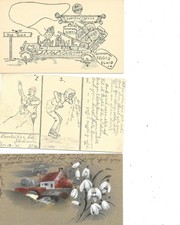 3 Caseiro Pintado À Mão Drawn & Comics Cambridge City em 1905 cabelo barbeiro Frio