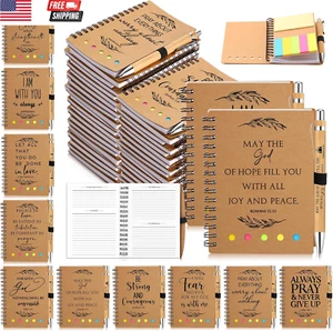 30 Set Christian Gifts for Men Father Church Gifts Bulk Bible Verse Bamboo Pens - Picture 1 of 7