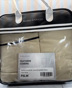 MARIO CAPASA✨Federnbezüge für F6✨Eckbesatz rechts 70"✨ Leinen weiß✨F6LW - Bild 1 von 4