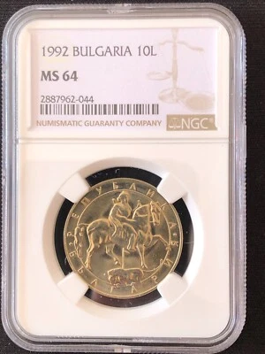 1992 BULGARIA 10 LEVA NGC MS64 - Image 1 of 4