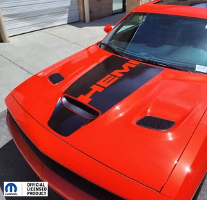 Fits 2019-2024 Dodge Challenger Hood Stripe Vinyl Decal Graphics Center Hemi - Picture 1 of 6