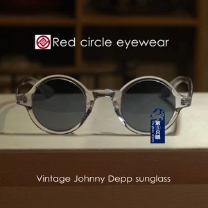 Round Johnny Depp polarized sunglasses vintage mens crystal glasses black lenses - Picture 1 of 4