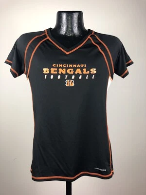 Women's Majestic Cincinnati Bengals Black DL IV Performance V-Neck Tee NWT Large - Image 1 of 4