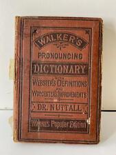 Antique Copy of Walker's Pronouncing Pocket Size Dictionary by Dr. Nuttall