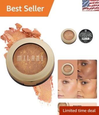 Italian Baked Bronzer Powder - Sheer Shimmer Highlighter for a Radiant Glow - Image 1 of 4